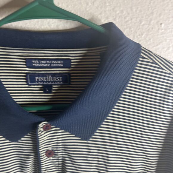 Peter Millar Golf Polo Pinehurst Collection L Blue & White - Picture 10 of 15